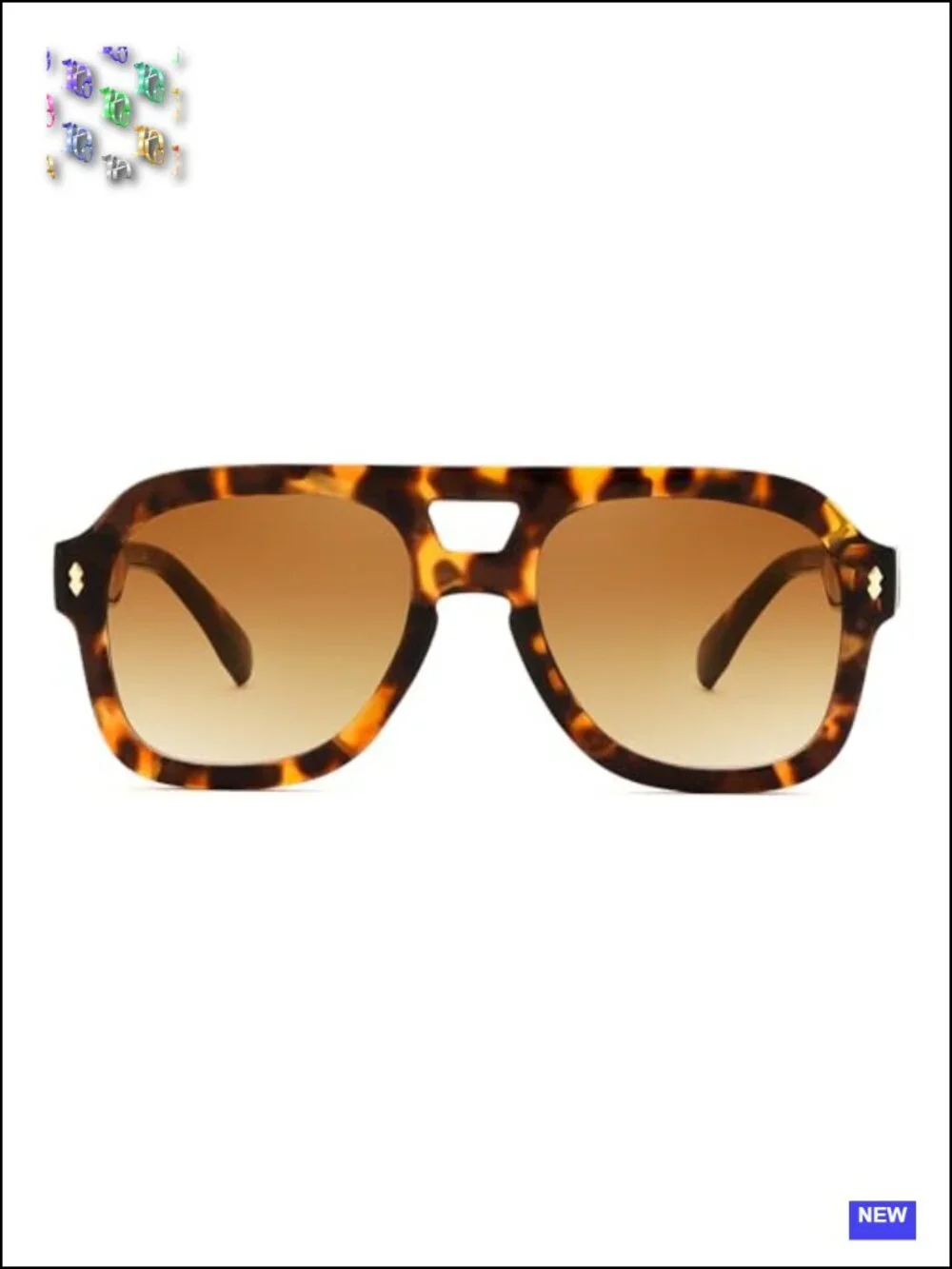 Retro Thick Aviator Sunglasses Oversized Square Pilot Chunky UV Protection